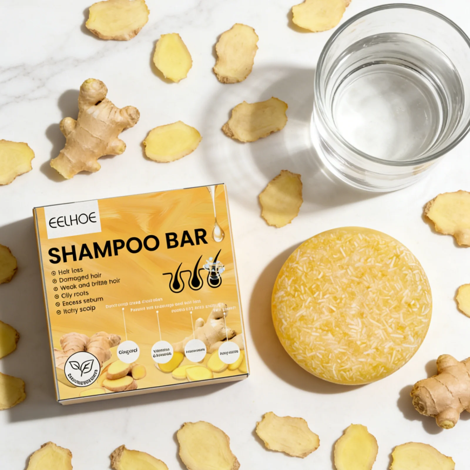 EELHOE Ginger Shampoo Bar Anti - огляд і ціна Hair Care Natural Ingredients