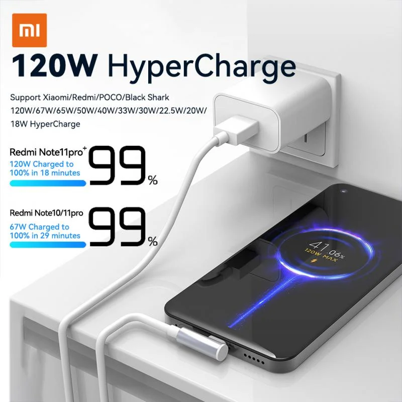 Original Xiaomi 120W 6A Usb Type C Game Fast Charging Cable 90 Degree Elbow For Mi 12 11 10 9 Poco X5 Redmi Note 12 Pro + Tipo