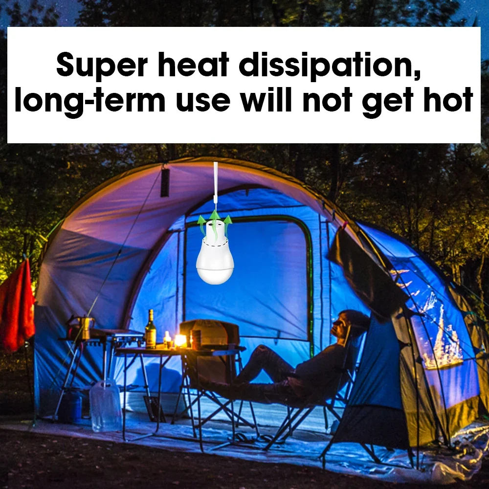 12LED Solar Camping Light Bulb Waterproof Protable Emergency Lamp for Tent Hiking Fishing BBQ