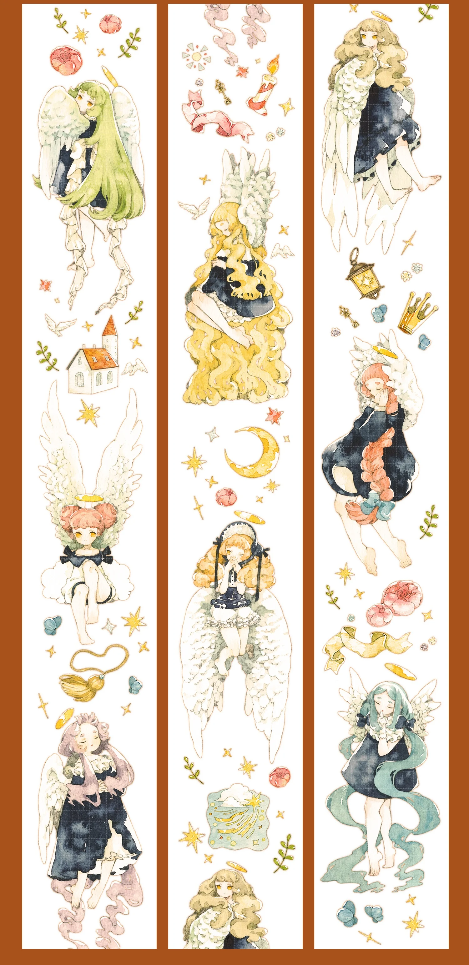 Starlight Angel Cute Girl Shell Light Shiny Washi PET Tape