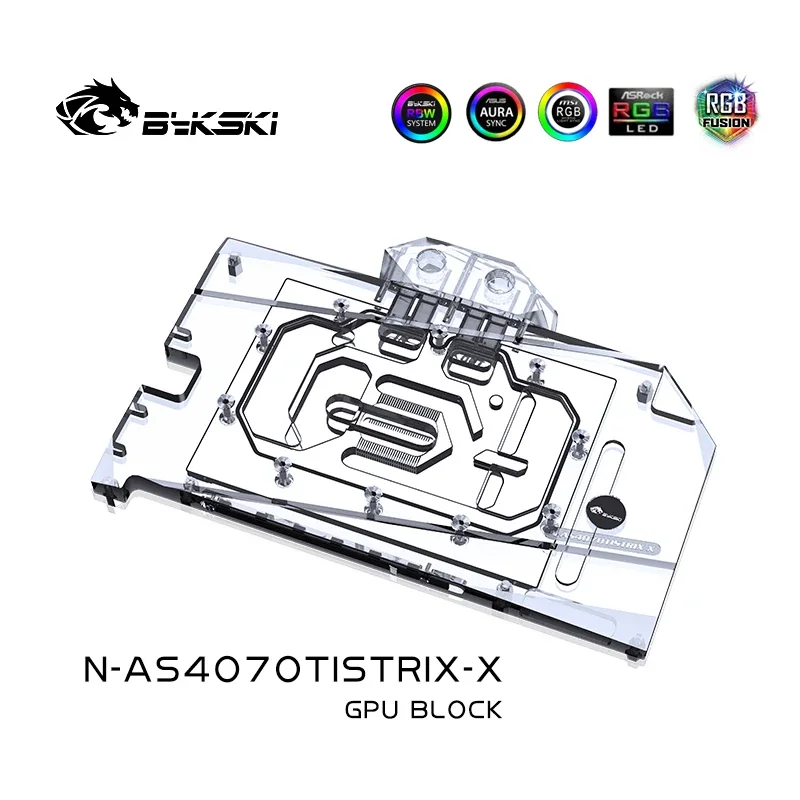 Bykski Water Block for ASUS ROG STRIX GeForce RTX 4070 Ti 12G GAMING GPU Card /Copper Cooling Radiator RGB / N-AS4070TISTRIX-X