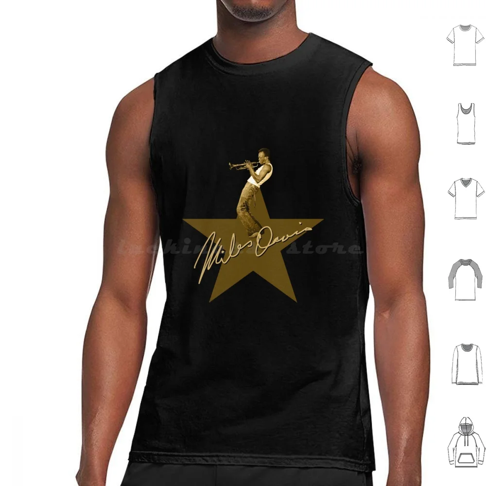 Miles Davis Sax Graphic For Fan Tank Tops Vest Sleeveless Miles Davis Sax Graphic For Fan Jazz Miles Davis Music Trumpet