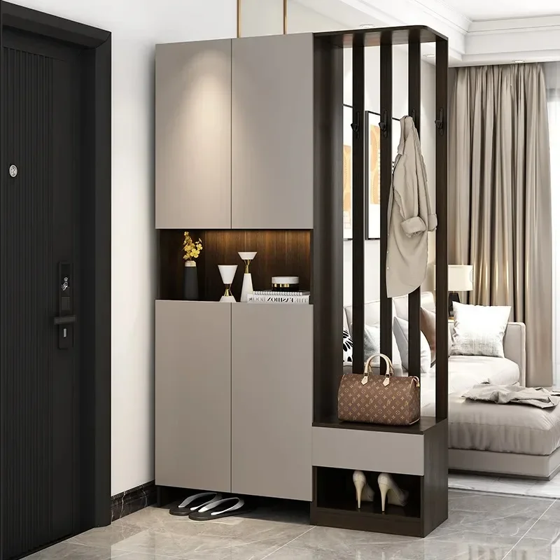 Entrance cabinet shoe cabinet integrated to the top double-sided simple modern small apartment partition cabinet living room scr