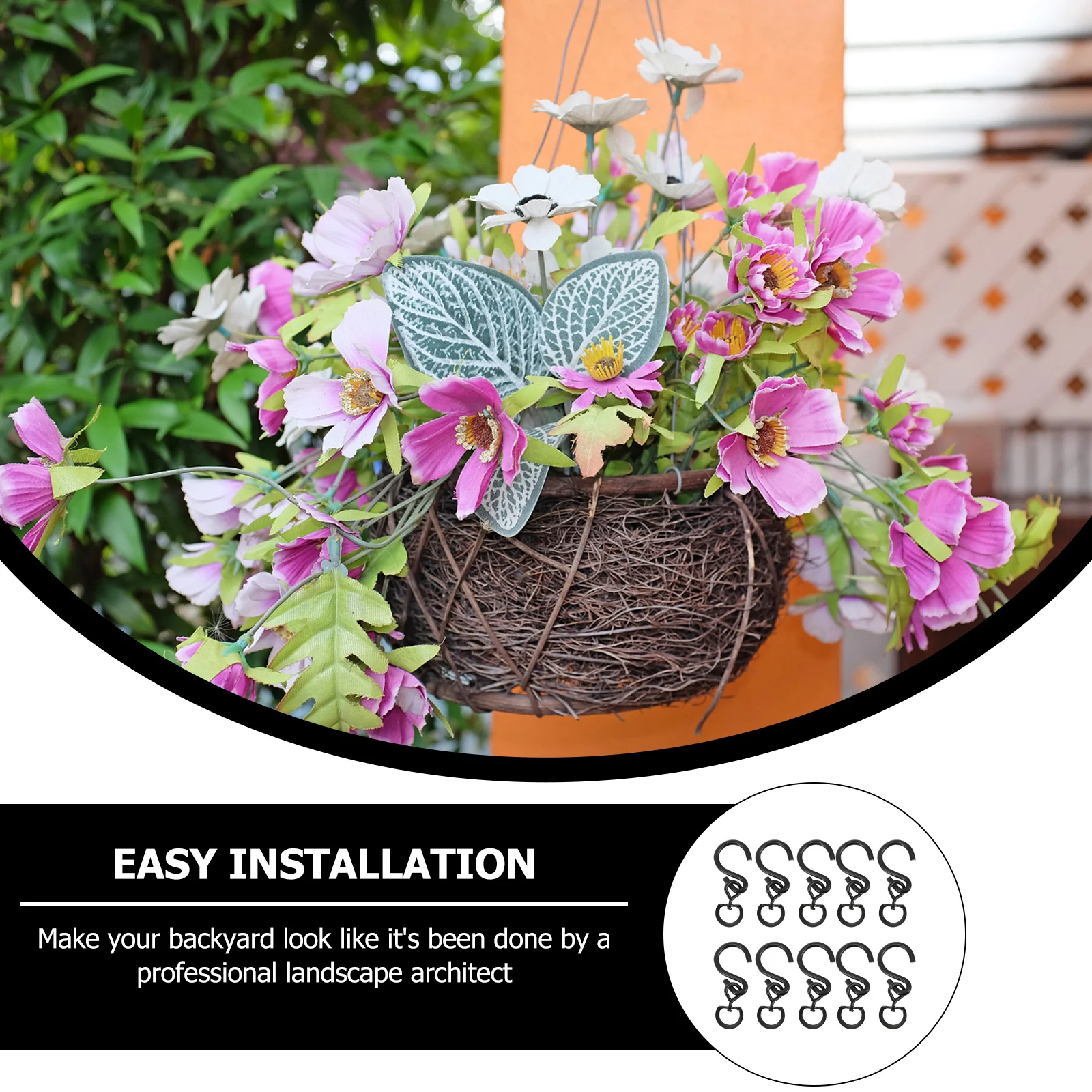 

10pcs Rotating Buckles Flowerpot Hooks Durable Hanging Planter Rings Container Rotary Turning Ring Balcony Garden Plant Stand