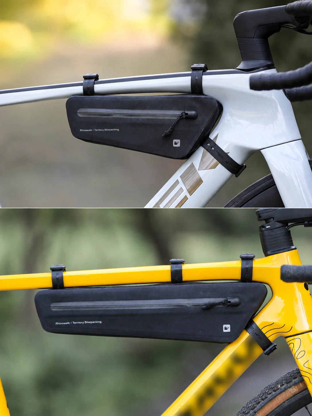 Rhinowalk Bike Frame Bag Waterproof TPU Bikepacking Bicycle Triangle Bag 1.3L 1.9L Cycling Storage Pack for Road MTB Gravel Bike