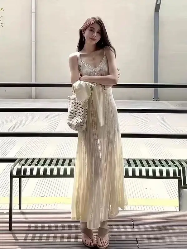 Vestidos sin mangas para mujer, rosas, verano, Cupro, cuello halter, colgante con cordones, adelgazante, Midi, desplazamientos urbanos, ropa de discoteca Millennium