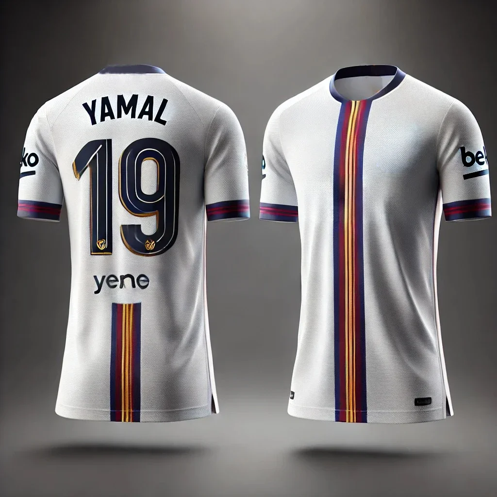 Quick-drying Top Barcelona Special Edition No. 19 Football Player Yamal Short Sleeve 3D Printing Breathable and Comfortable