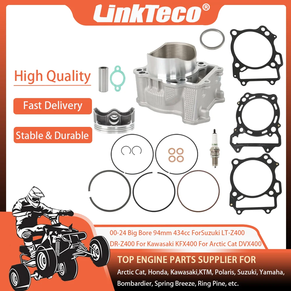 00-24 Big Bore 94mm 434cc Motor Cylinder Piston Gasket Kit For Suzuki LT-Z400 DR-Z400 For Kawasaki KFX400 For Arctic Cat DVX400