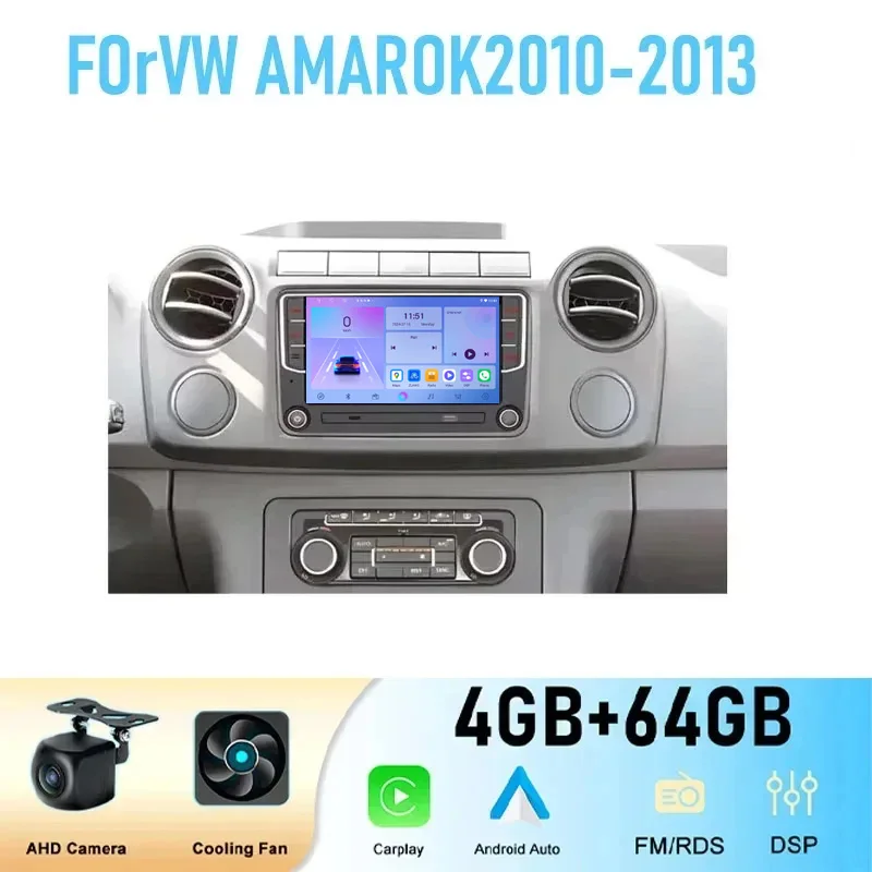 Pantalla GPS de 7 pulgadas para VW AMAROK 2010-2013, unidad principal estéreo para coche, navegador, radio para coche, reproductor multimedia Android, reproductor de vídeo, Bluetooth, autoradio