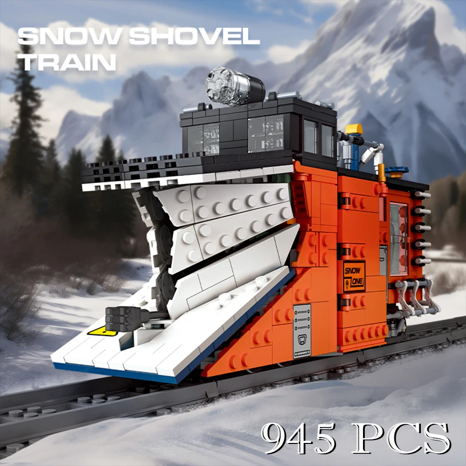 

Technical City Railway Wedge Snow Plow Train Building Blocks Snow Shovel Train Rails Assembly Brick Toys for Kids Christmas Gift