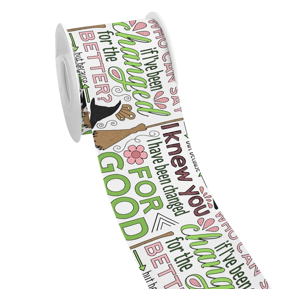 ديزني الكرتون جديد الشريرة غليندا و Elphaba Grosgrain الشريط لتغليف الهدايا DIY بها بنفسك الخياطة الفن 10 ياردة شريط من الساتان