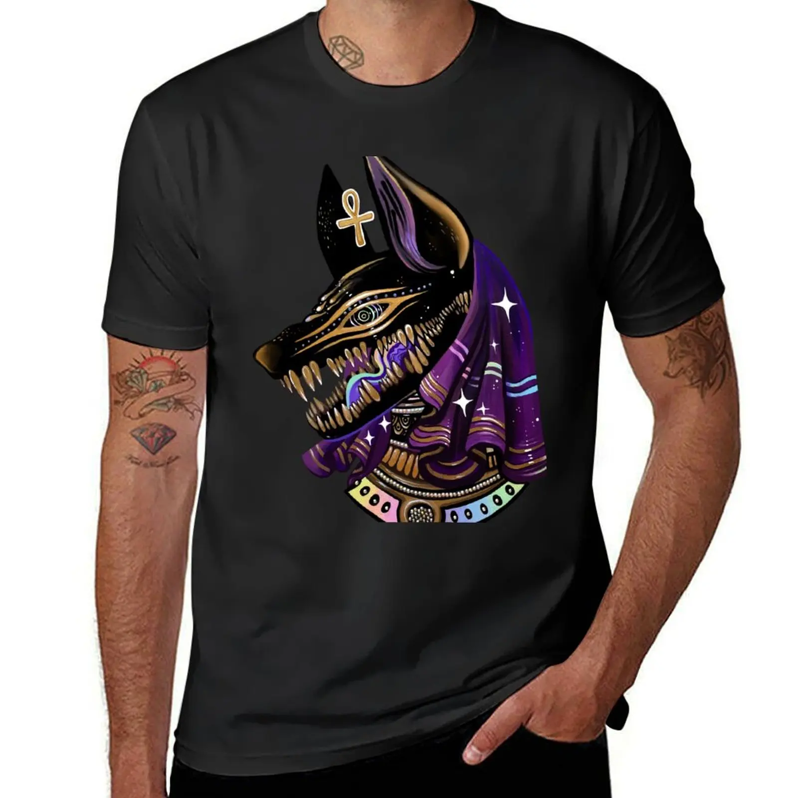 Anubis T-Shirt blanks kawaii clothes Blouse Short sleeve tee men