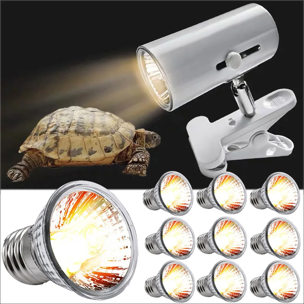 25/50/75W UVA UVB Reptile Lamp Bulb Turtle Basking UV Light Bulbs Heating Light Pet Heat Lamp Amphibians Full Spectrum Sunlamp