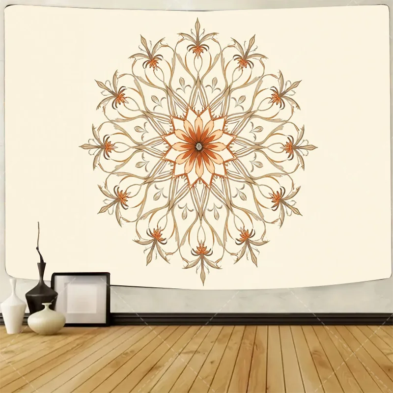 1pc Wall Tapestry Boho Floral Mandala Tapestry for Wall Decor, Bohemian Style Home Art