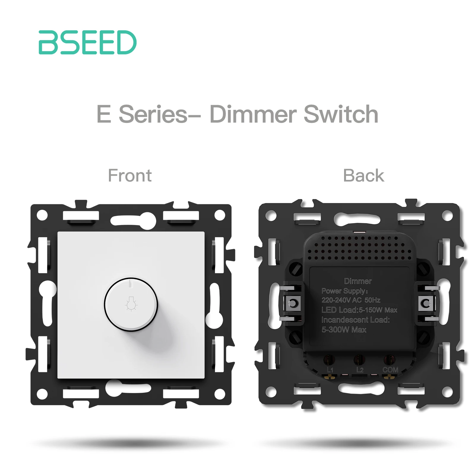 Bseed E-Serie 86mm DIY-Module EU FR Typ-C USB-Buchse Dimmer Geschwindigkeitsregler Vorhangschalter ST TV RJ56 CAT6 Kabelausgang Lochteil