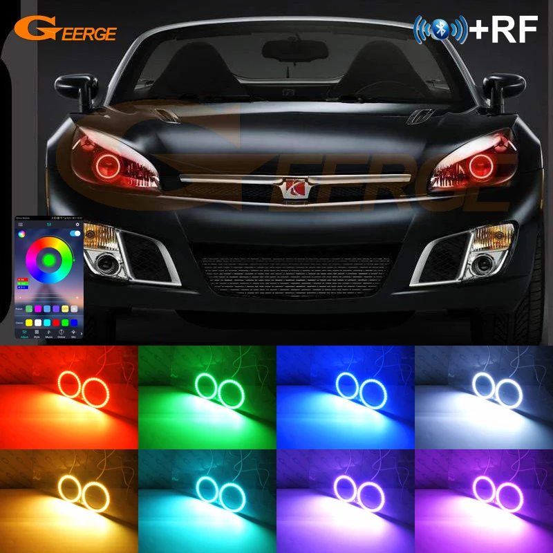 

For Saturn Sky 2006 2007 2008 2009 2010 Bluetooth App Control Ultra Bright Multi-Color RGB LED Angel Eyes Kit Halo Rings