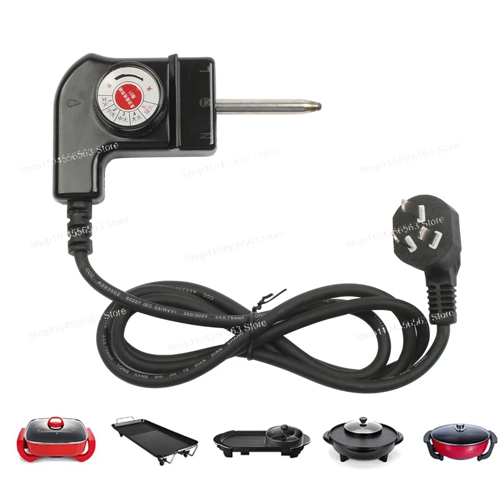 110V 220V 1.5M 전원 케이블/5 기어 온도 제어 스위치/커플러 플러그 3 In 1 2500W 냄비 바베큐 기계 액세서리