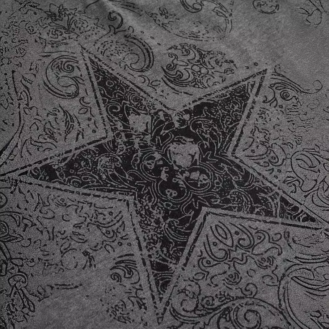 

Vintage Star Asymmetric Top Slim Long Sleeve Sexy Slimming Top Oblique V Neck Fitted Tops European Retro Bodycon Tops