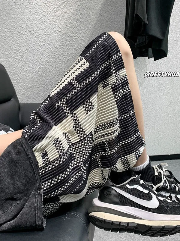 

plus Size Ice Silk Quick Dry Casual Shorts Men Women Summer Thin Five-Quarter Loose Fit Trendy Loose Leggings High Waist