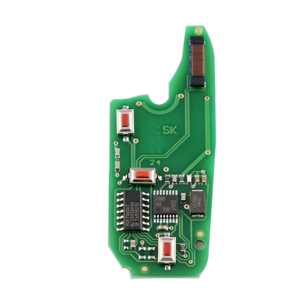 Llave remota con tapa de 3 botones Delphi 434Mhz para Fiat 500 Panda Idea Punto Stilo Ducato llaves de coche PCF7946 Chip azul negro