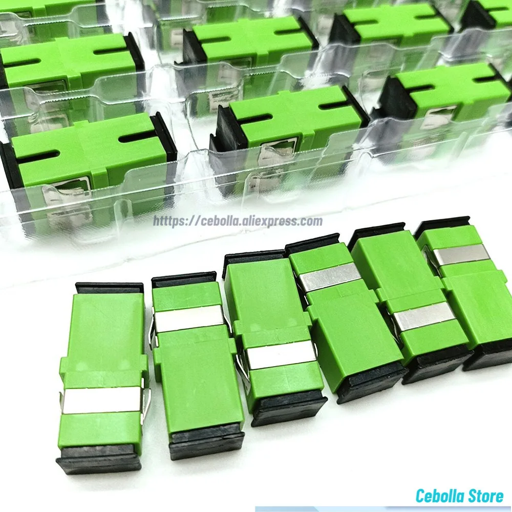 SC/APC UPC Connettore in fibra ottica monomodale Flangia Testa Accoppiatore Adattatore giunto quadrato Nessuna flangia in fibra ottica a orecchio