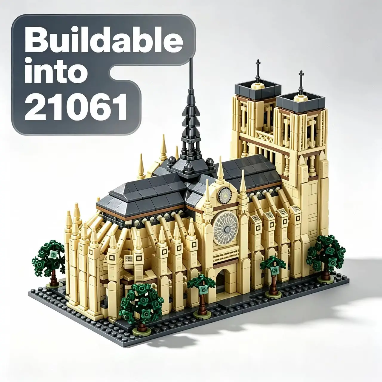 Architecture Building Blocks, City Church Model Bricks Set, DIY Assembly Street View Construction Toy, Desktop Decoration