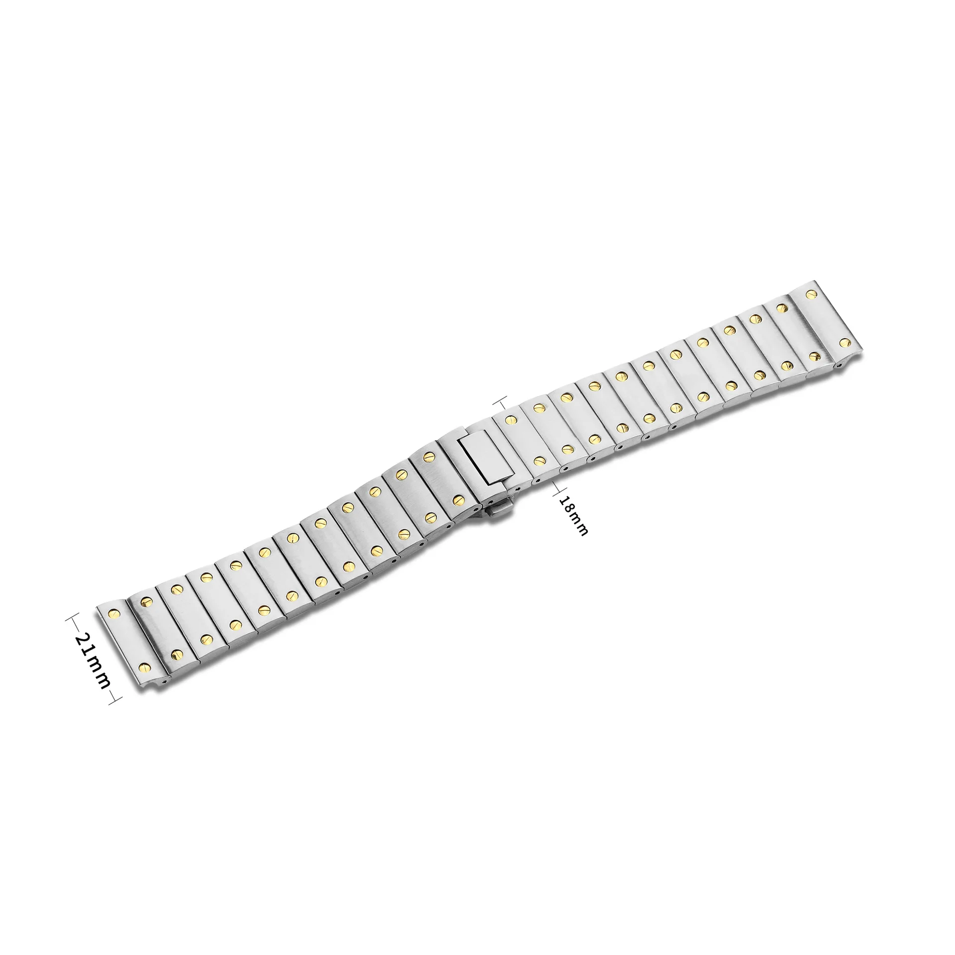 Fit SANTOS WHSA0007 WSSA0009 Whsa0010 21mm Width Watchband High Quality Solid Stainless Steel Men Watch Strap Modified Wristband