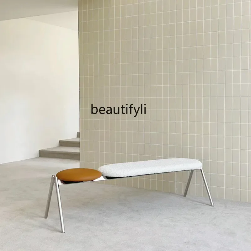 D132 Soft Cushion Corridors Hallway Clothing Store Rest Stool Household Light Luxury Advanced Bench