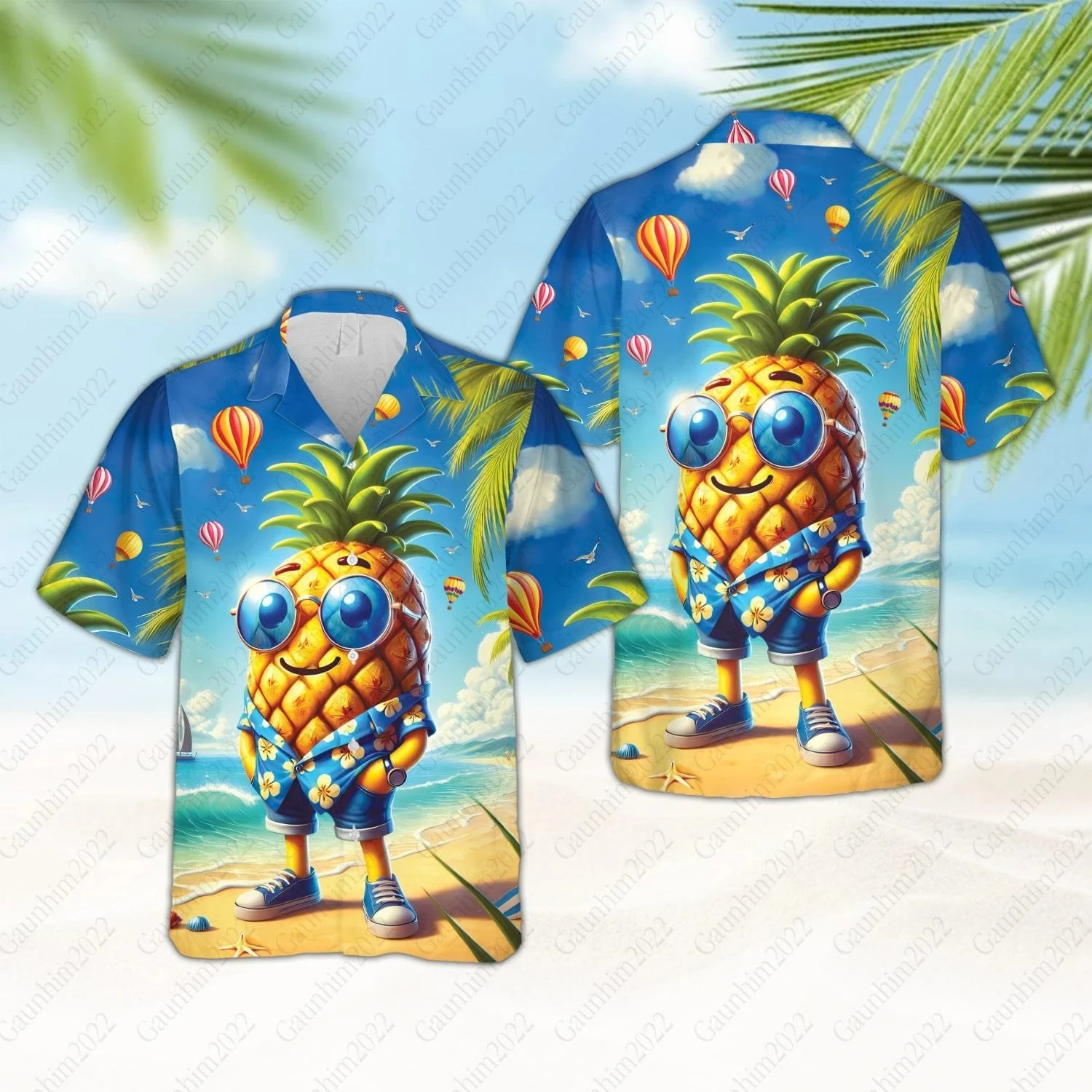 Hip Hop Pineapple Fruit Hawaiian Shirts 3d Print Men Fashion Blouses Casual Beach Camisas Summer Men's Vocation Lapel Y2k Shirt