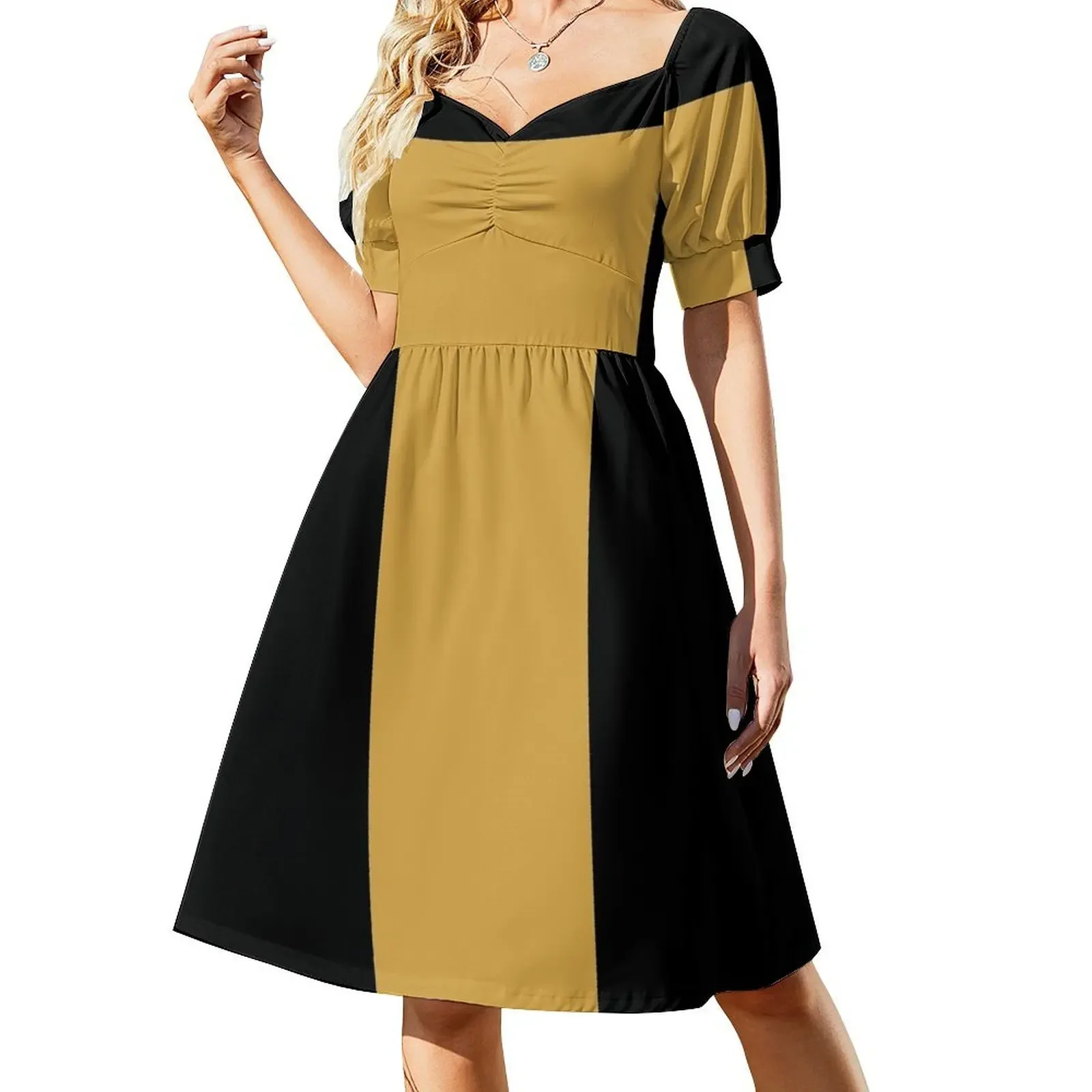

TNG Uniform Skant Minidress Cosplay Engineering Yellow Gold Short-Sleeved Dress Long dress woman Women's summer dresses Dress