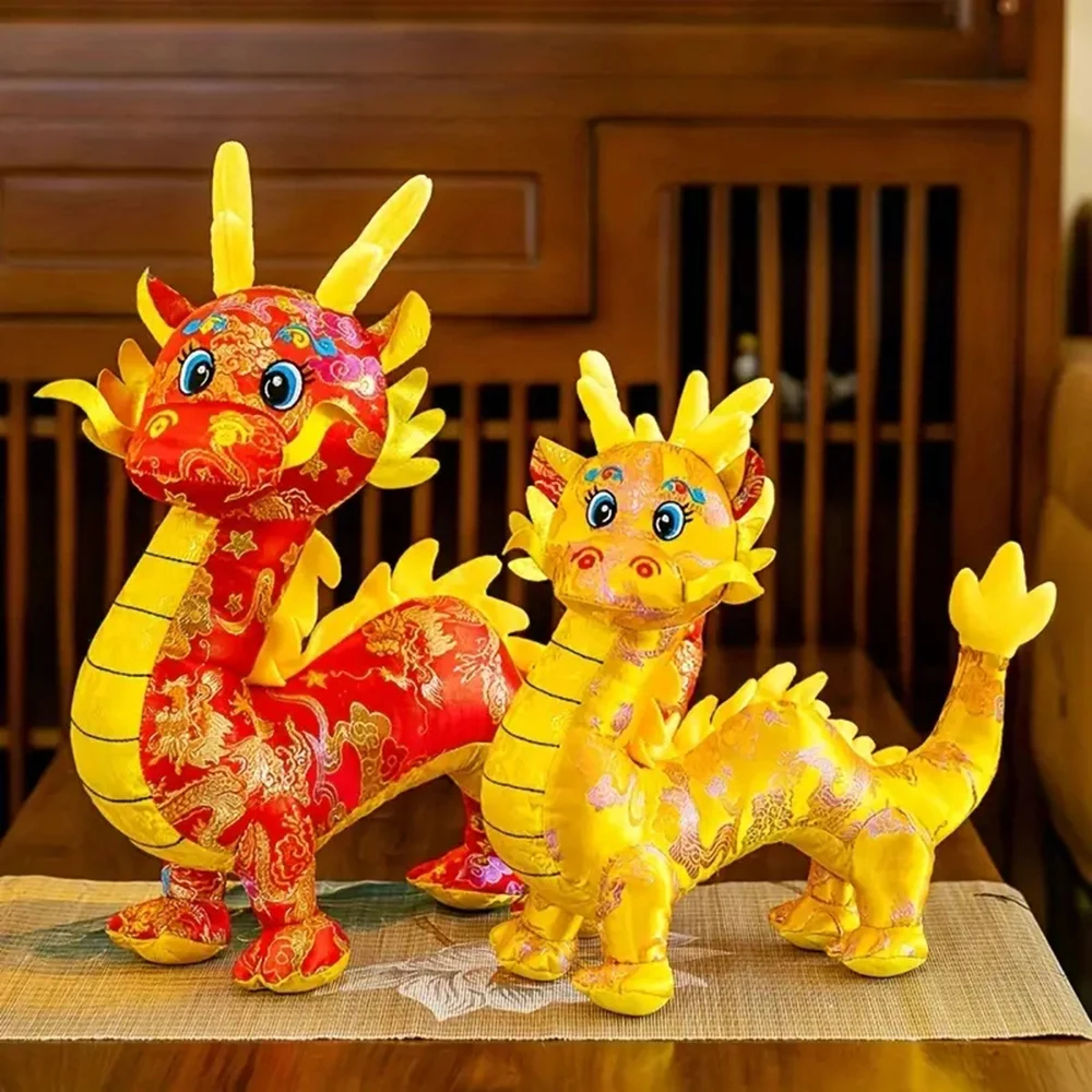 

Cartoon Chinese New Year Dragons Plush Toy Stylish Festival Desktop Decoration For Office Car Home