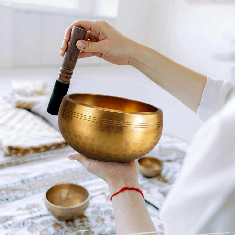 Tibetan Singing Bowl Set Meditation Singing Bowl Yoga Meditation Chanting Bowl Unique Spiritual Gifts for Women and Men