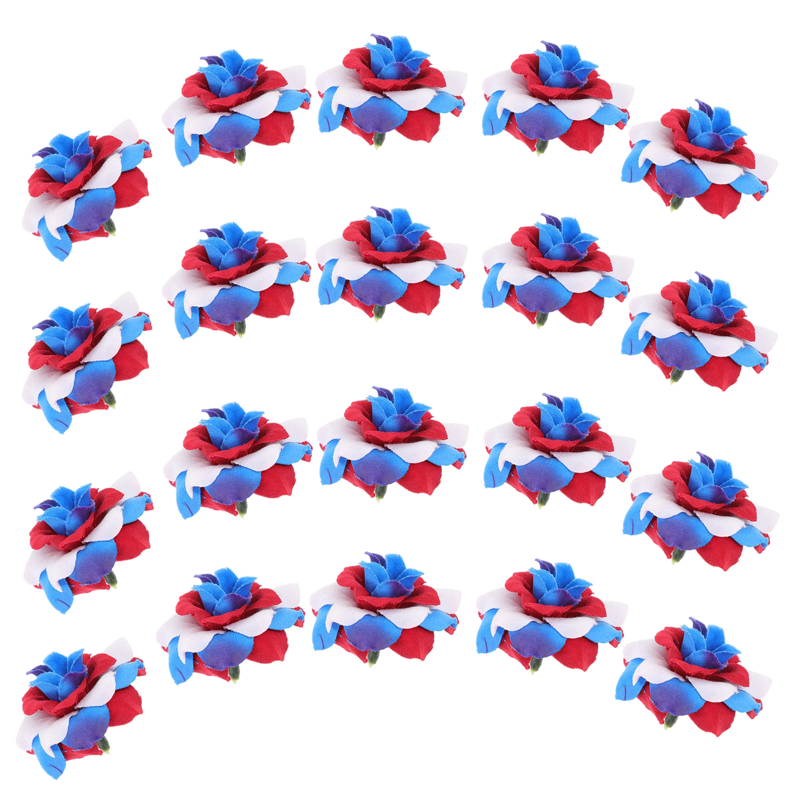 

30pcs Artificial Flower Heads 1 8 Inch Red White Blue Roses Garland Decorations DIY Craft Faux FlowersIndependence Day Wreath