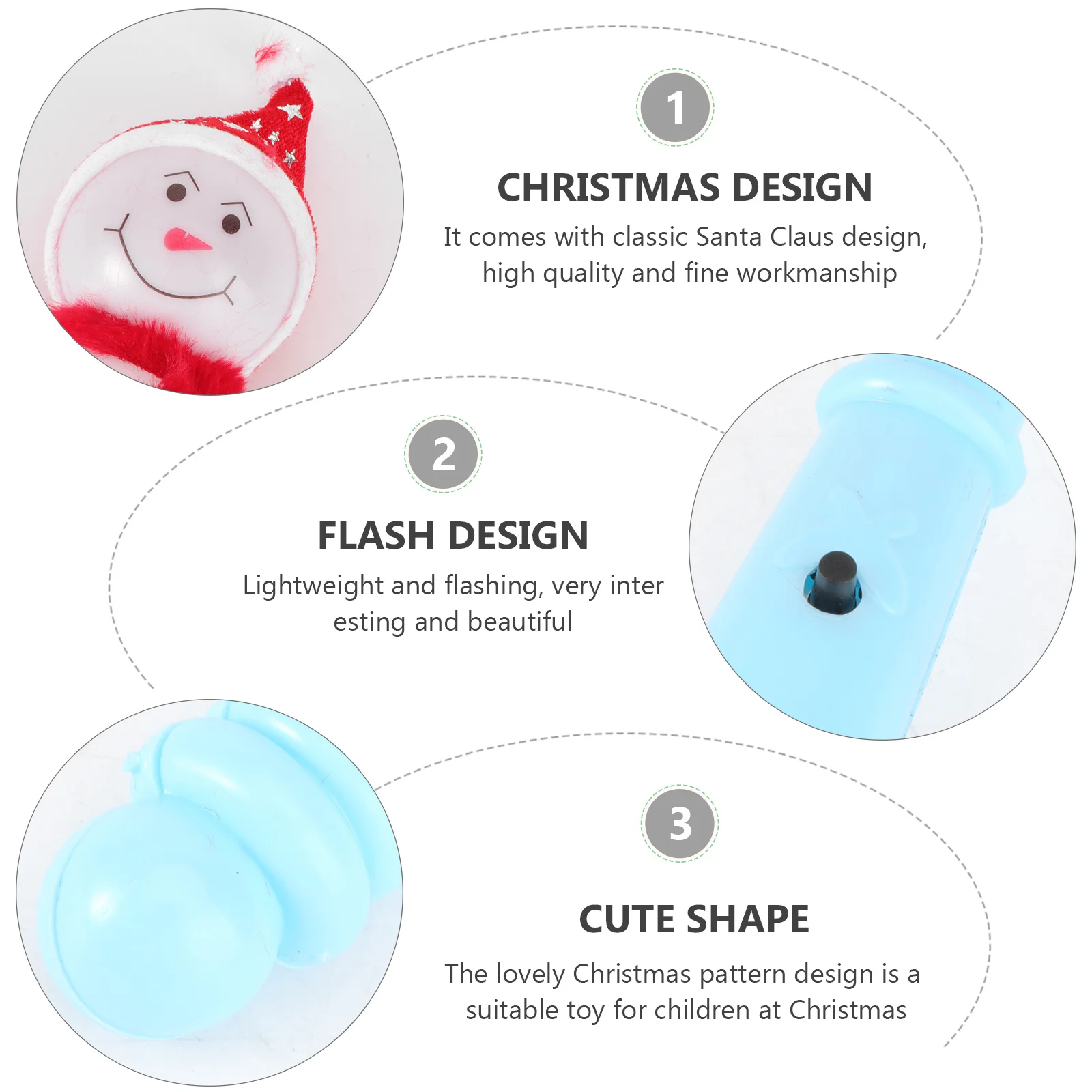 

Christmas LED Snowman Light Up Sticks Flashing Wand Party Supplies Kids Gift Random Color Christmas Wand Glowing Sticks