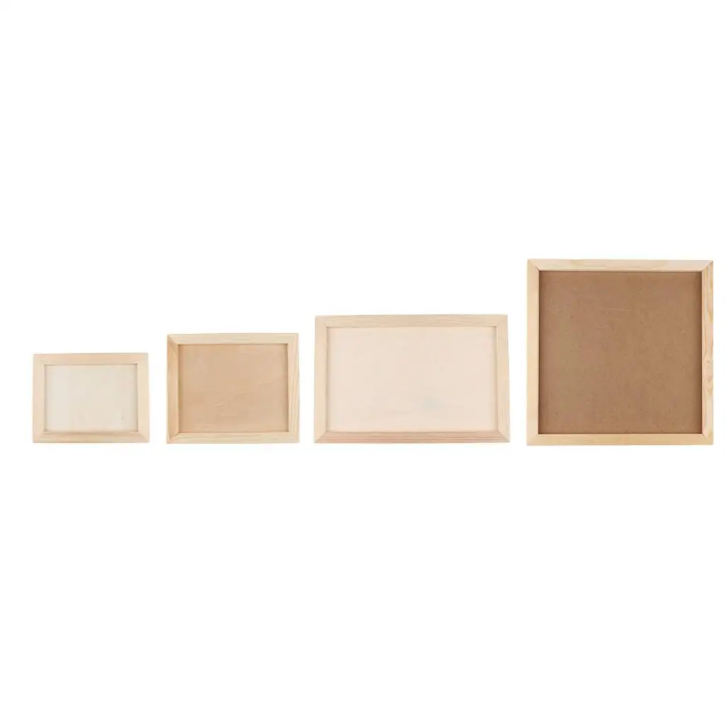 DIY Art Frame Unpainted Wooden Photo Holder Desktop Picture Frame for Home Decoration and Crafts