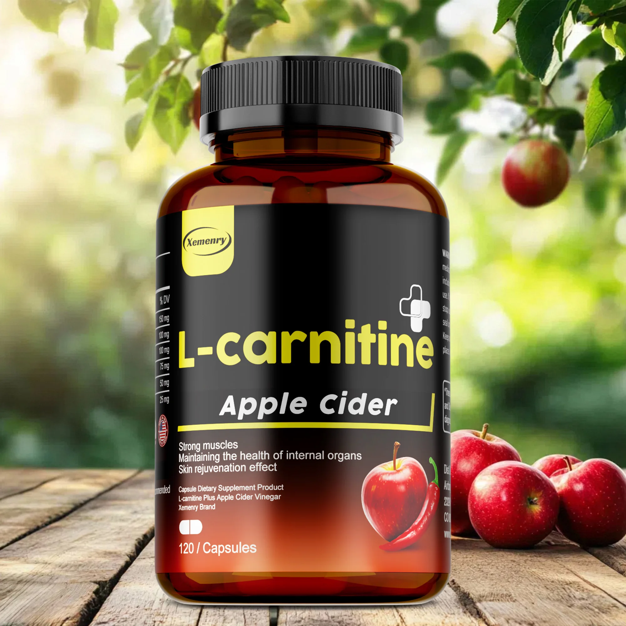 

L-carnitine & Apple Cider - Supports Metabolism, Promotes Digestive Health, and Aids in Muscle Recovery and Growth