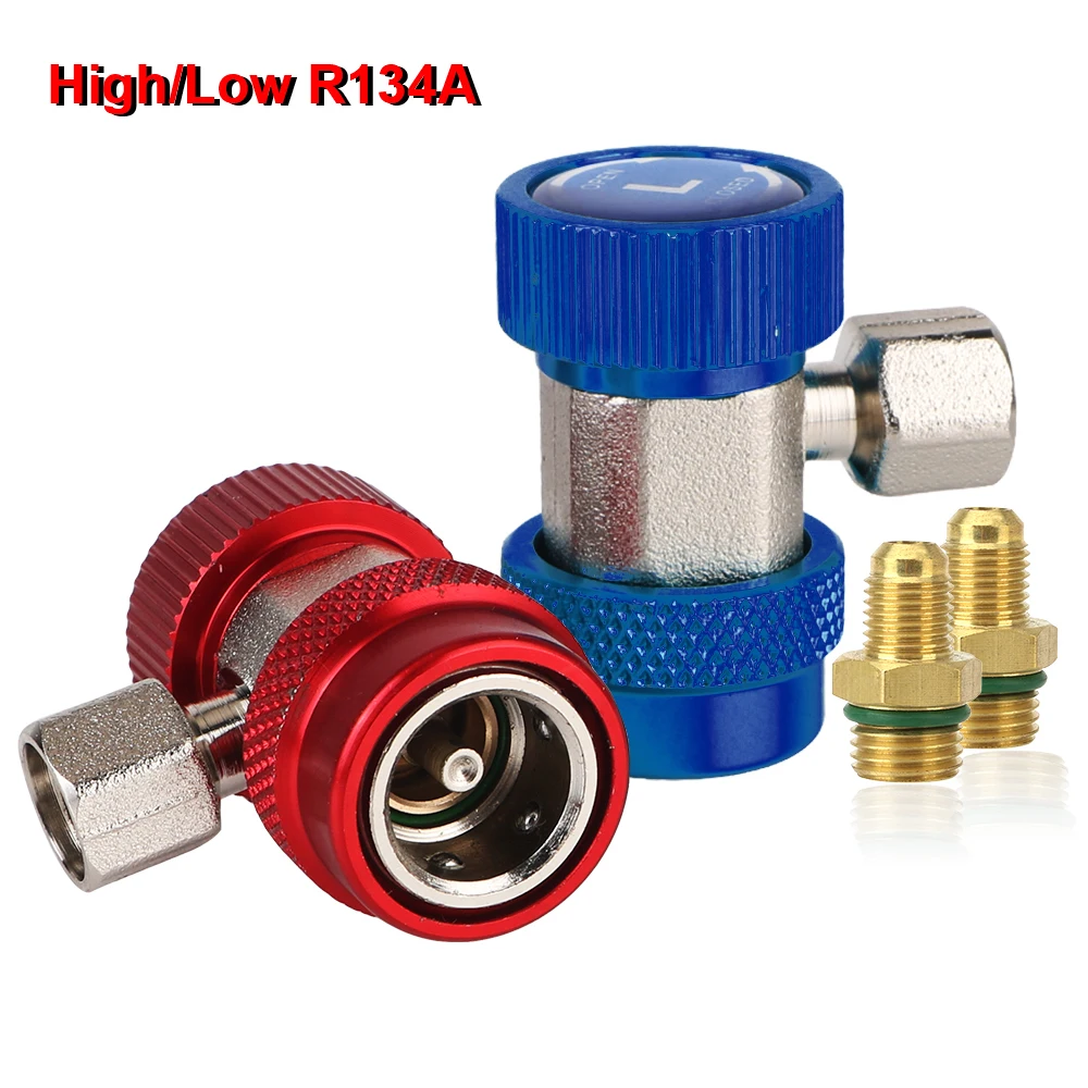 

Car Accessories Quick Coupler Connector Adapter 2Pcs Adjustable R134A High Low Car air conditioner fluoride converter