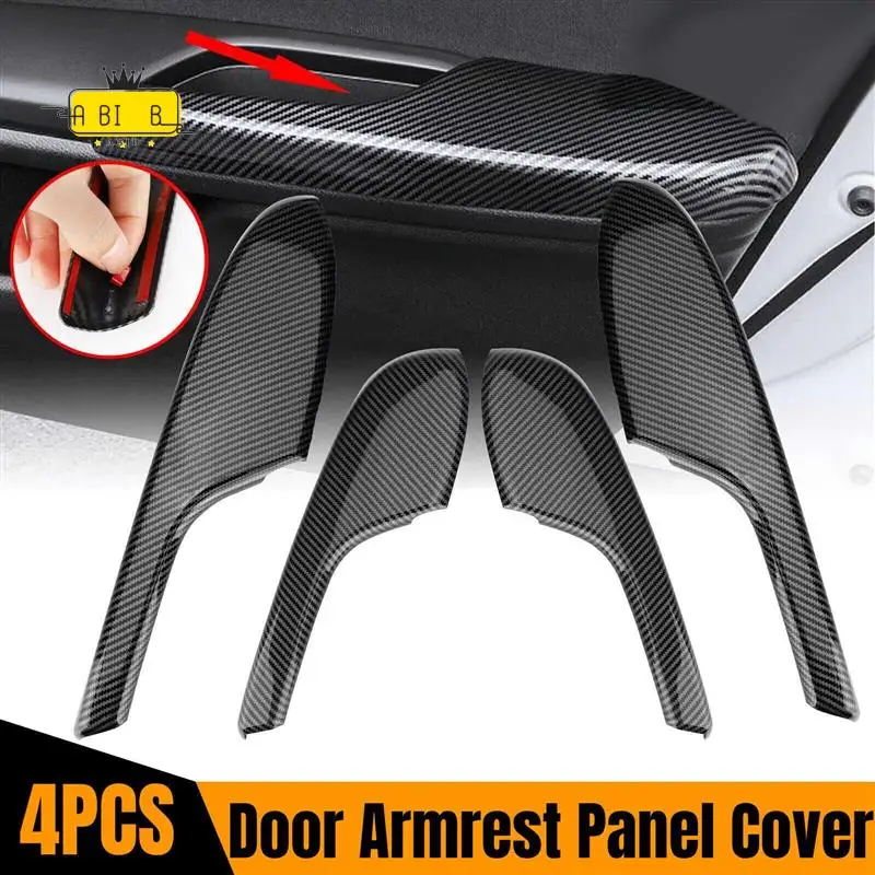 

ABIB -4X Carbon Fiber Interior Door Armrest Panel Trim Cover For Honda Civic 2016-2020