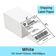Papel de etiqueta térmica de 4 "x 6" polegadas 100x150mm 100/500 peças para etiquetas de envio térmico dhl ups código de barras expresso para 9220/9210/246s/d200