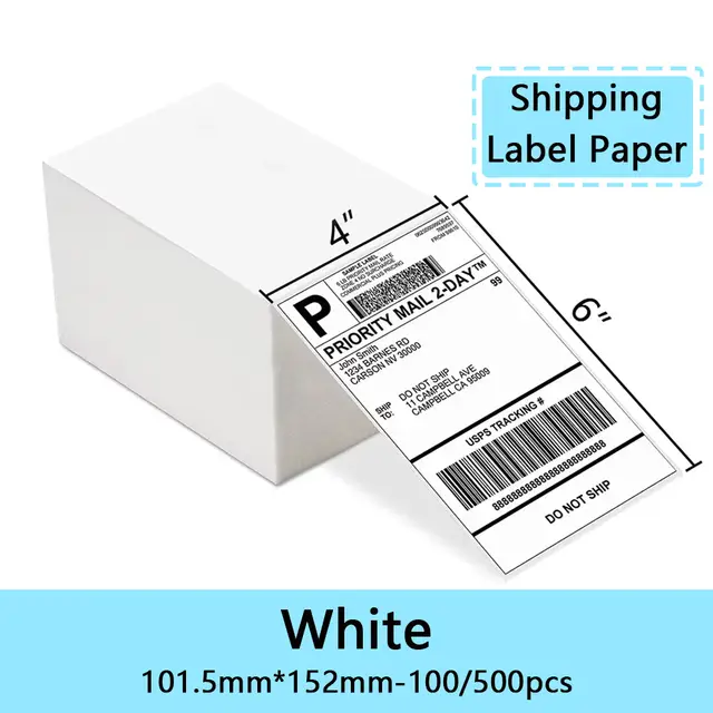 4"x6" inch Thermal Label Paper 100x150mm 100/500PCS For Thermal