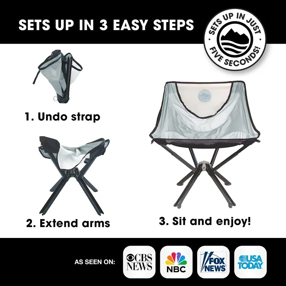 Portable Chair - Lightweight Folding Chair for Camping - Supports 300 Lbs - Perfect for Outdoor Adventures