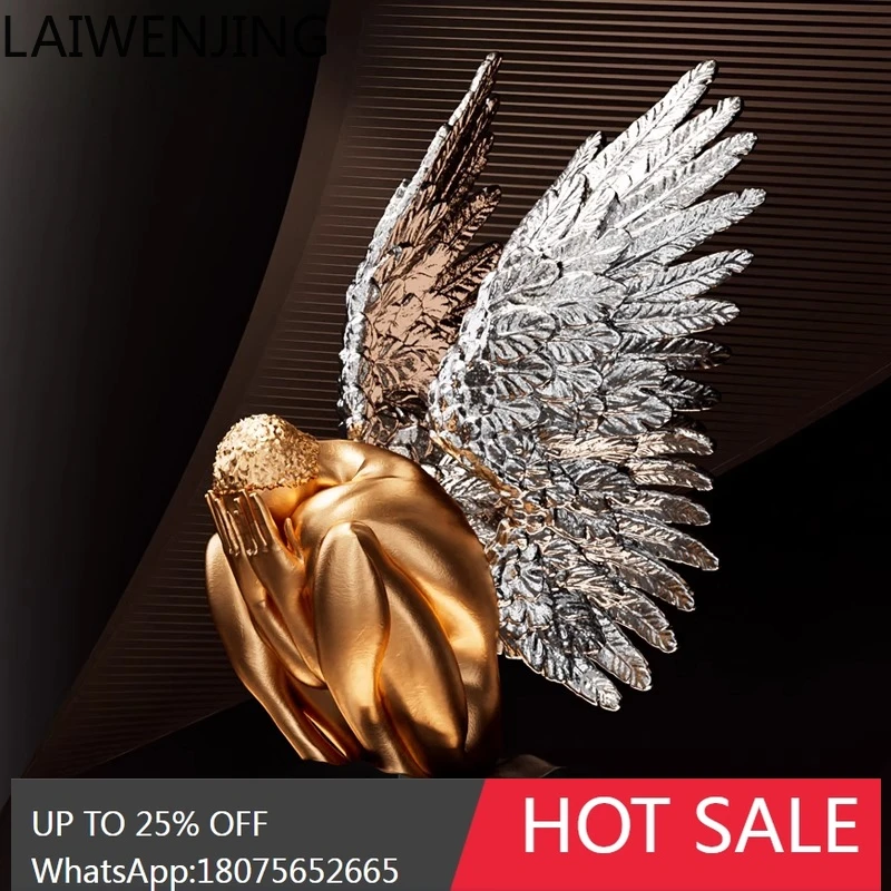 modern creative face covering angel sculpture artistic figure floor-to-ceiling ornament jewelry