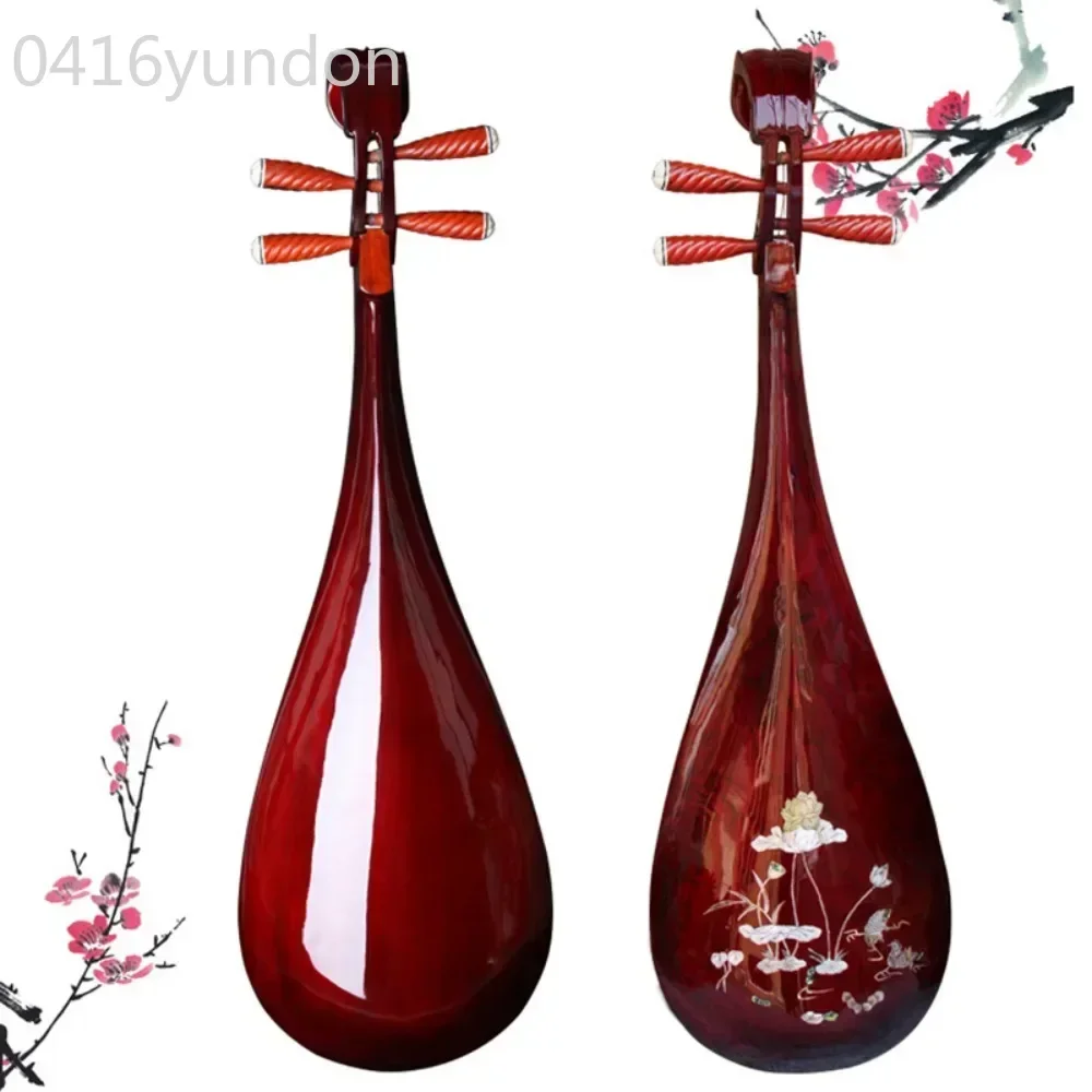 

Professional Pipa Chinese Ethnic Music Instrument Aldult Lute Traditional Oriental Stringed Musical Instruments with Accessories