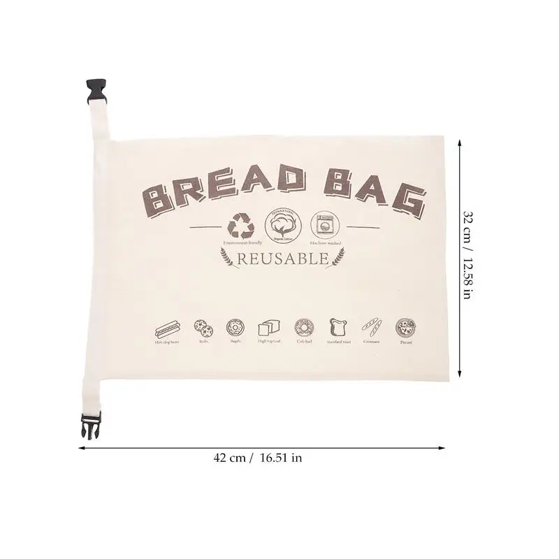 Cotton Buckle Bread Bag Environmentally Friendly Reusable Kitchen Food Storage Bag Food Storage Pouch Bread Container