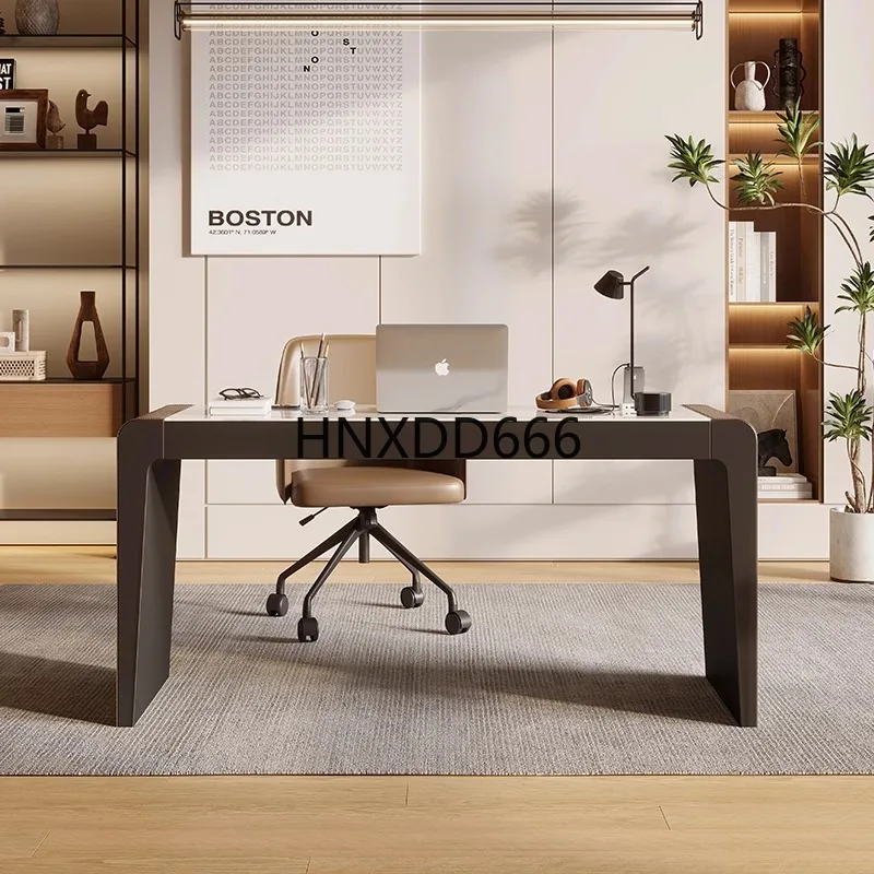 مكتب كمبيوتر Rock Slab Saddle Skin - مكتب مكتب على الطراز الصناعي الحديث للمنزل أو العمل