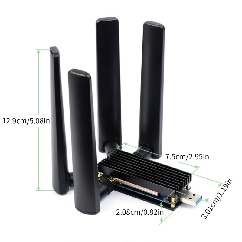 ForRaspberryPi USB Dongle บอร์ดขยาย Fast Speed ​​USB3.1 4 เสาอากาศ