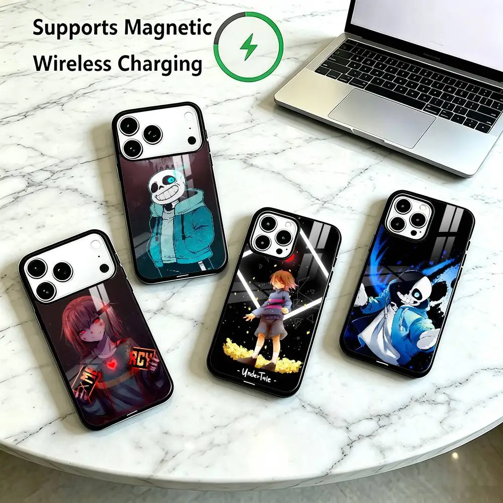 Undertale Frisk Sans Phone Case For iPhone18 17,16,15,14,13,12,11 Plus,Pro Supports Magnetic Wireless Charging Gift