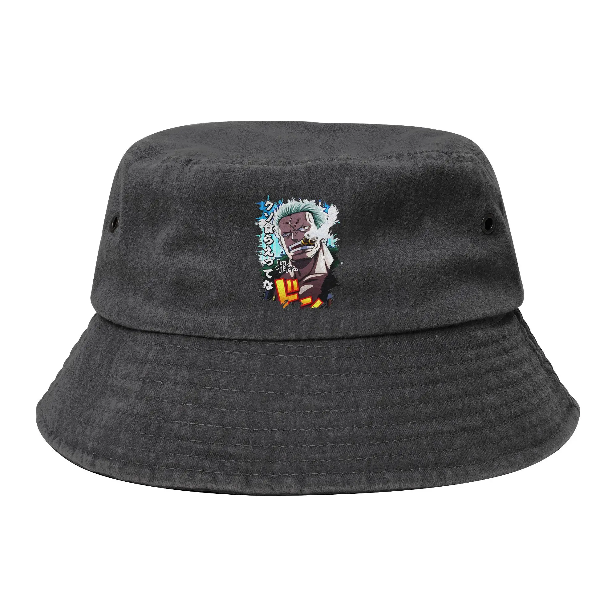 One Piece Captain Smoker Marine Bucket Hat for Men Women Vocation  Distressed Washed Field Hat Outdoor Sport Fisherman Hats