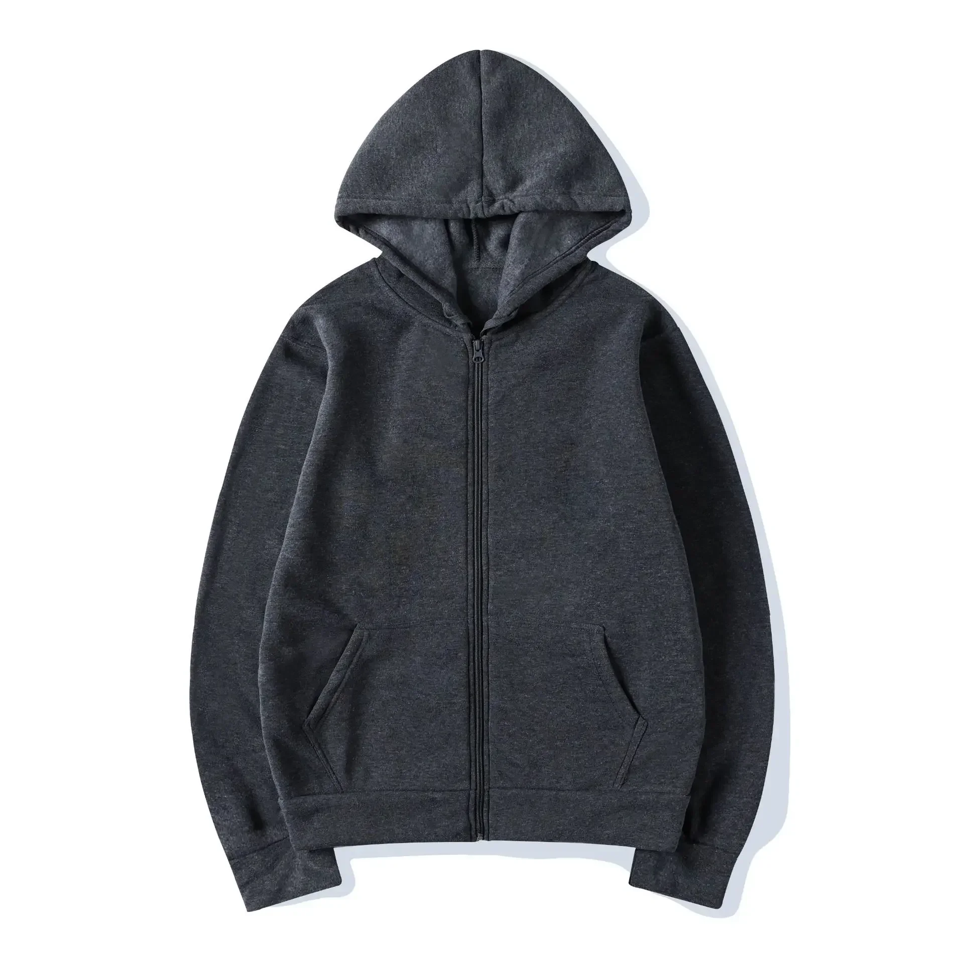 Herbst- und Wintermode für Herren, lässiger schwarzer, grauer und blauer Hoodie mit Reißverschluss, Hip-Hop-Streetwear-Sweatshirt, Skateboard-Hoodie für Herren/Damen – Detail 12