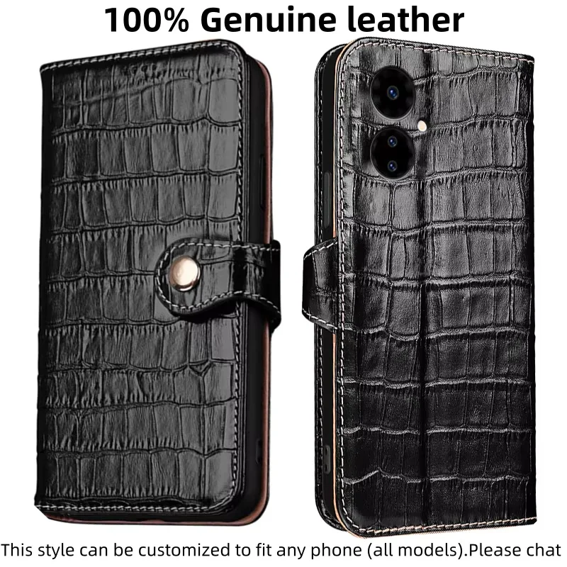 

Чехол-бумажник с текстурой крокодила из натуральной кожи для BLU G64 G54 C9 Bold K50 K10 View 5 Pro с магнитной кнопкой для телефона